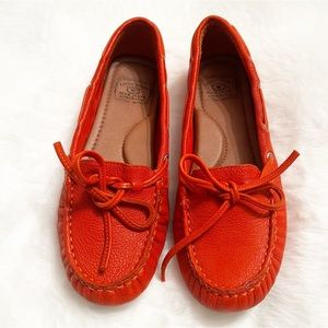 Deep Orange Lucky Brand 100% leather upper Moccasins. Size 7.5/37.5.